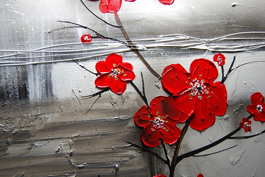 květiny jednodílný ručně malovaný obraz