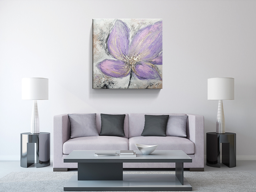 Abstraktní obraz fialová květina