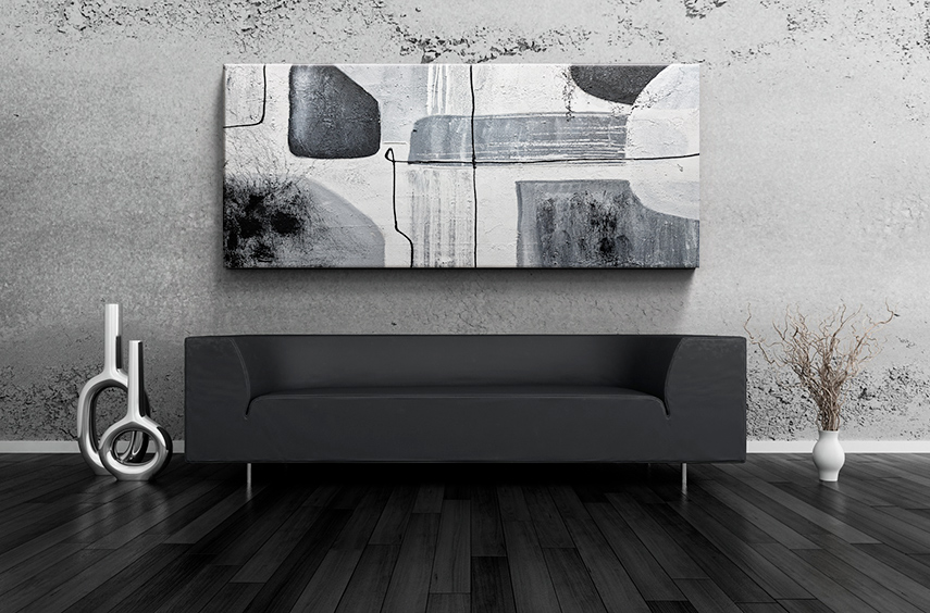 Abstraktní obraz černobílý