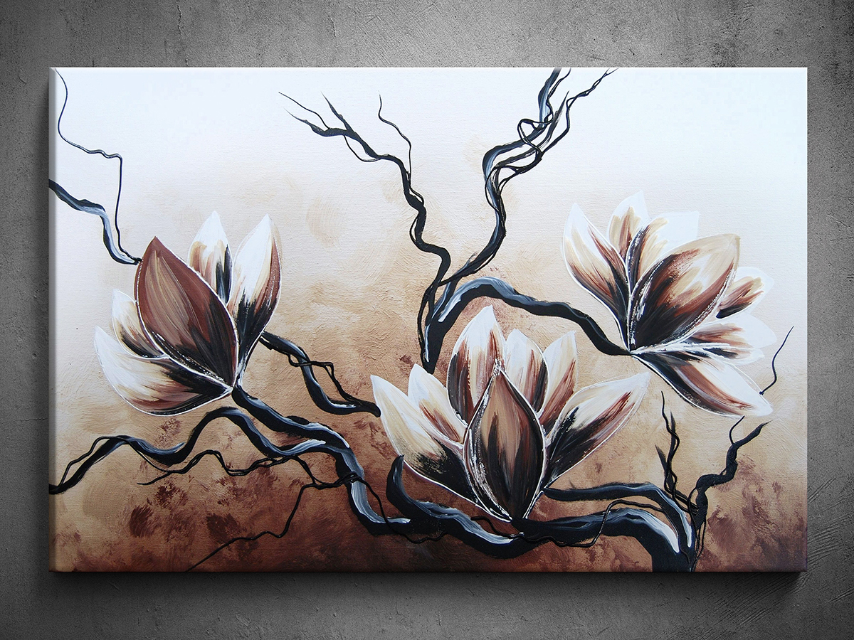 Obraz magnolie ručně malovaný 