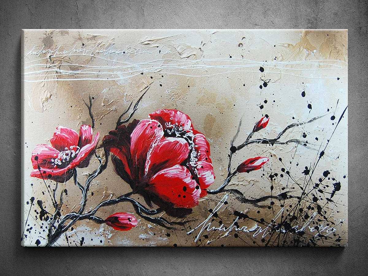 Abstrakce ručně malovaný obraz květiny