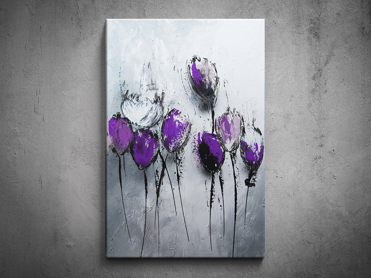 Abstrakce ručně malovaný obraz tulipány