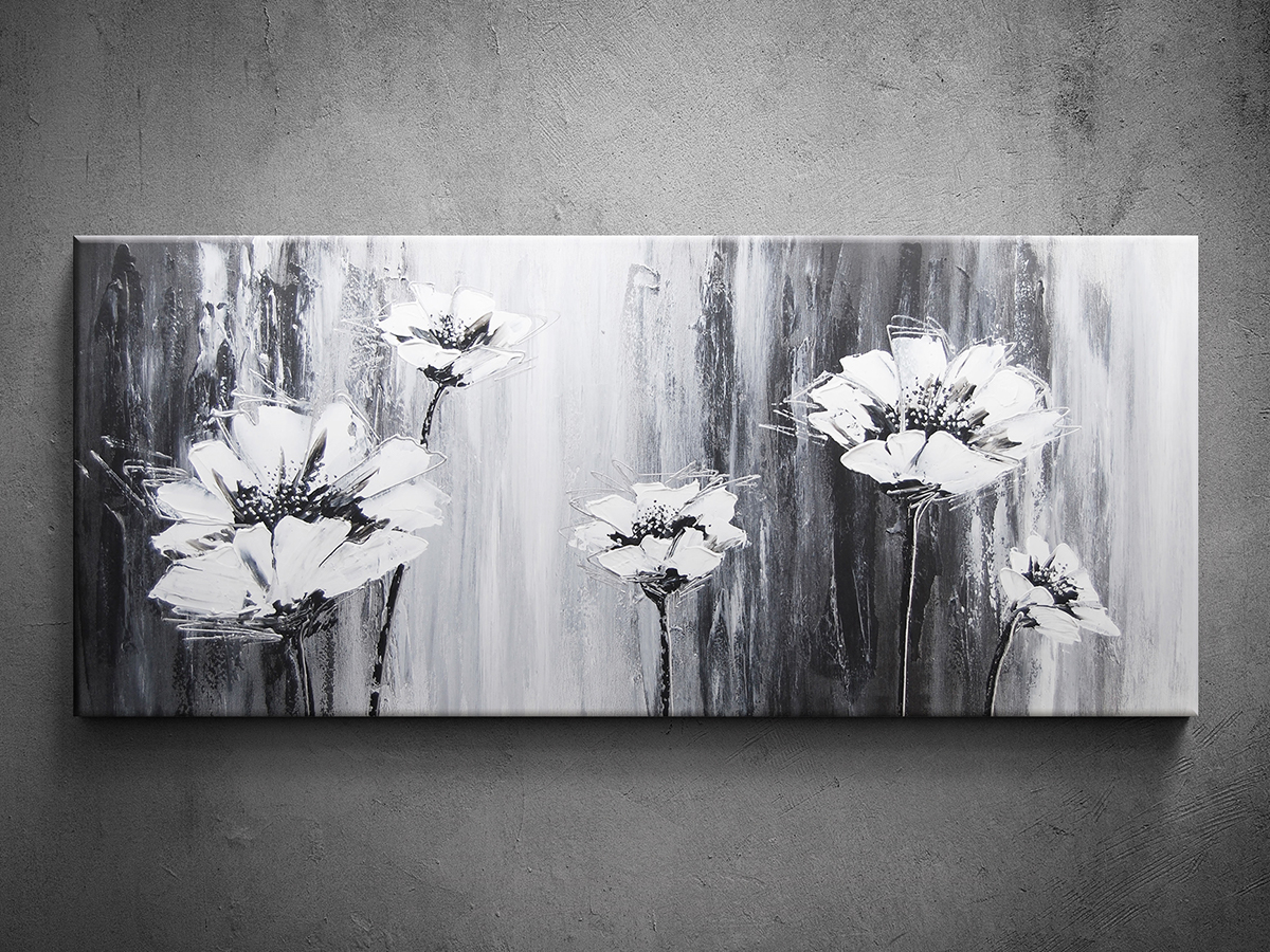 Ručně malovaný obraz panorama květiny