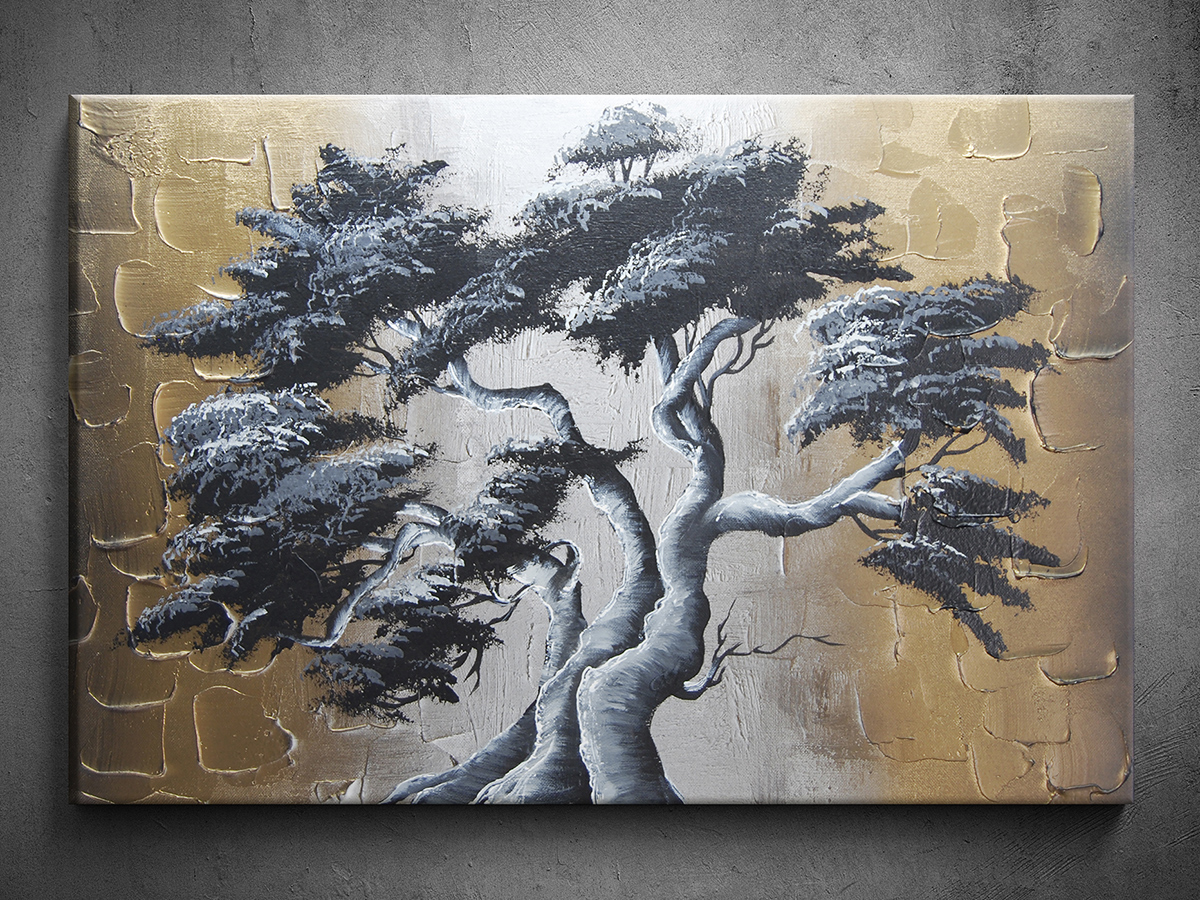 Ručně malovaný obraz abstrakce strom