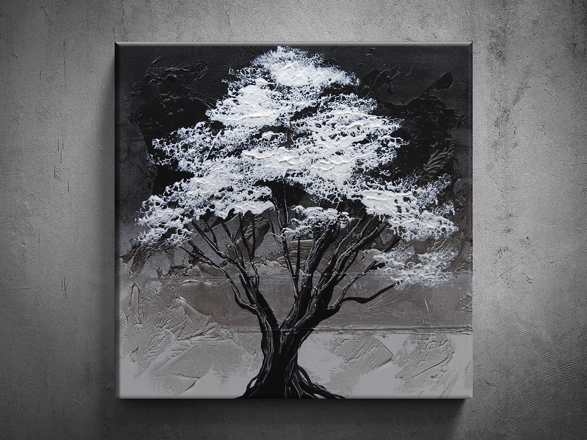 Ručně malovaný obraz abstrakce strom