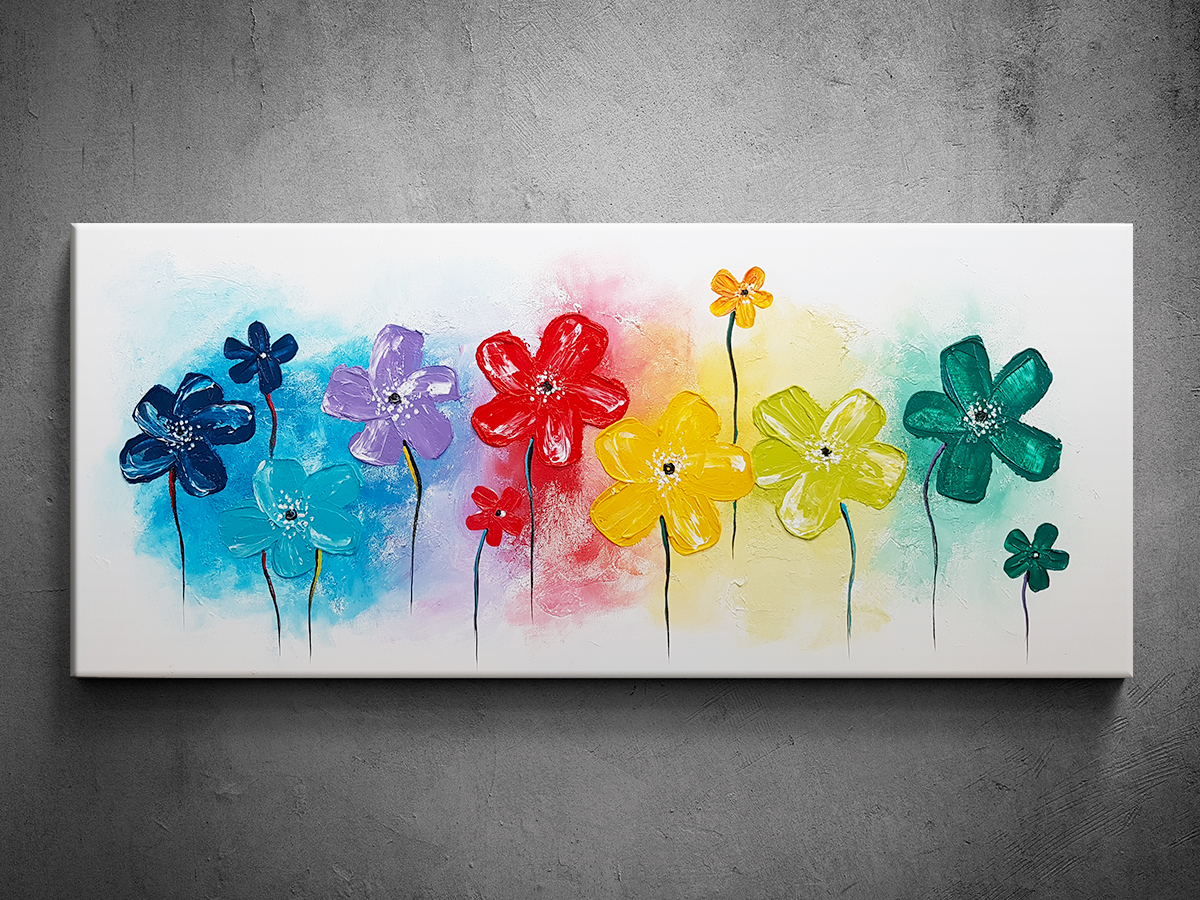 Ručně malovaný obraz květiny