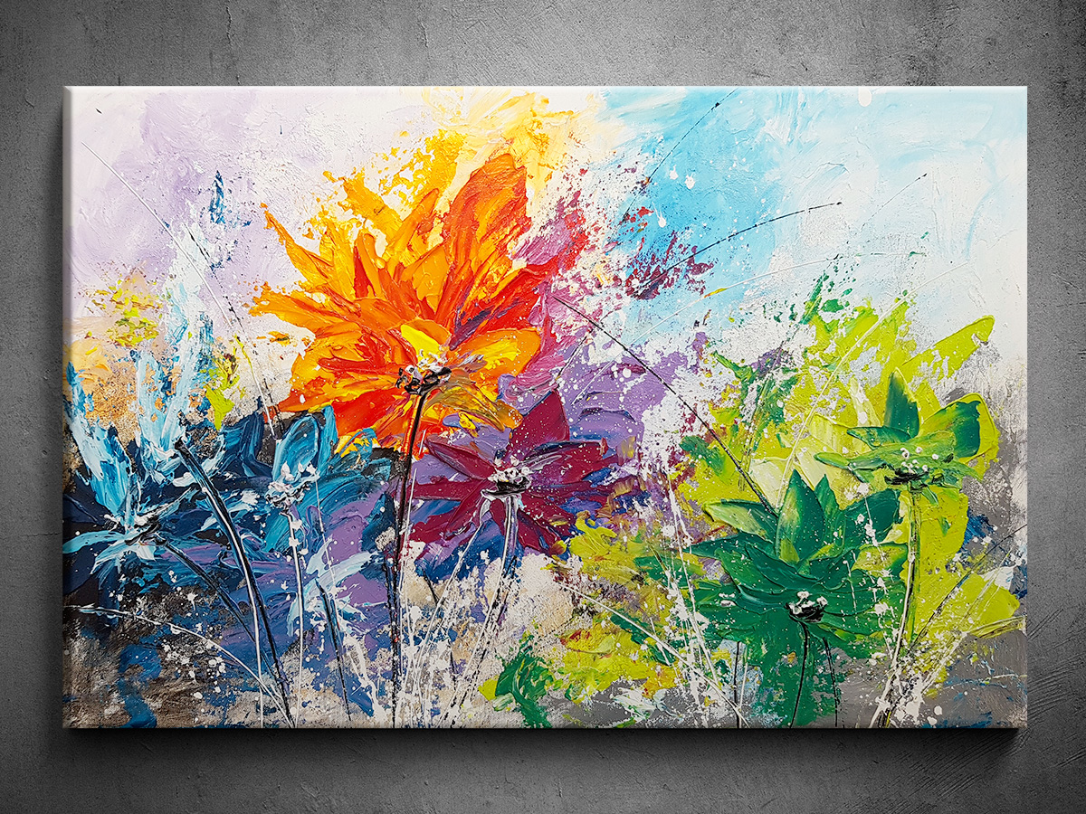 Ručně malovaný obraz abstrakce květiny