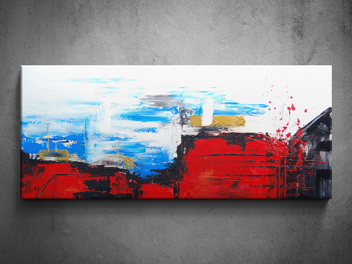 Ručně malovaný obraz abstrakce panorama